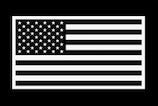 U.S. flag, black and white