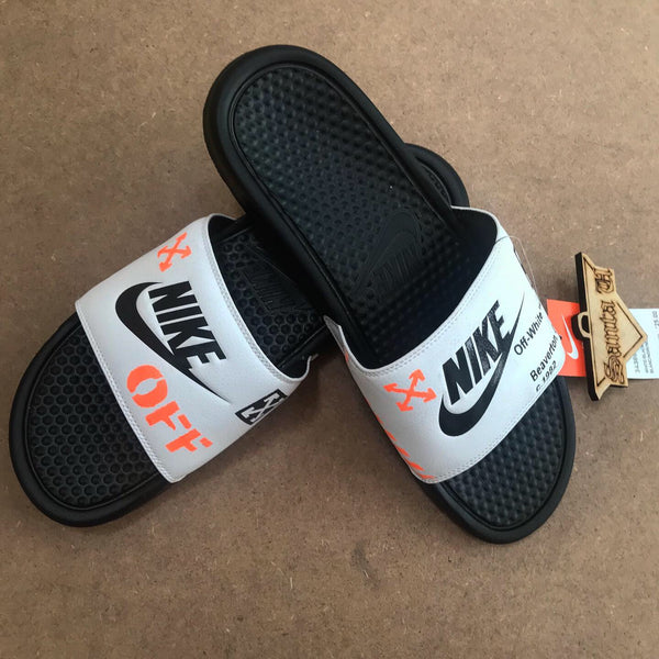 Off-White" Custom - Nike Slides –