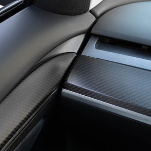 KKTR-CAR Door Handle Cover, Real Glossy Carbon Fiber Door Handle Trim  Protector Set Compatible with Tesla Model 3 Model Y (4 Pieces) (Real Glossy