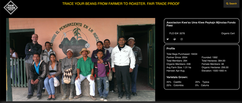 Picture of Fondo Paez Farmers that links to their page on the Fair Trade Proof website.