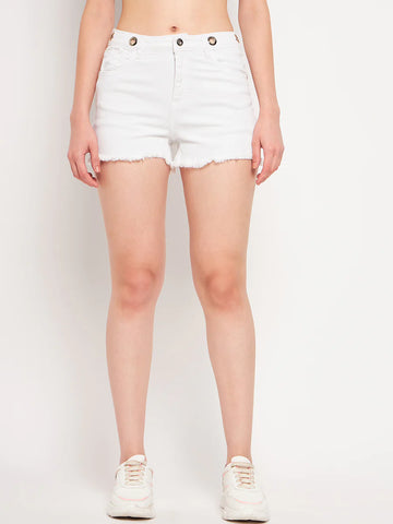 Camla White Shorts For Women