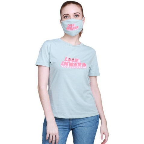 Mint t-shirt and mask matching combo