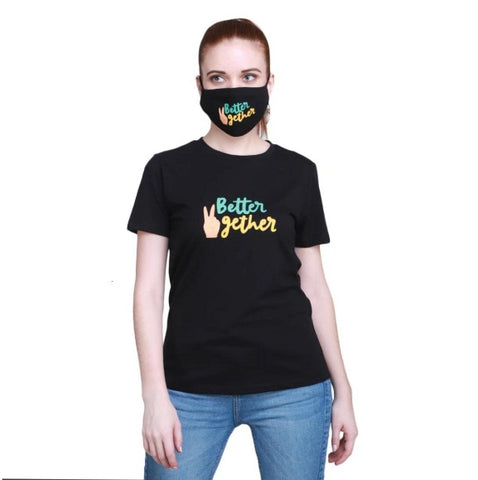 Black t-shirt and mask matching combo