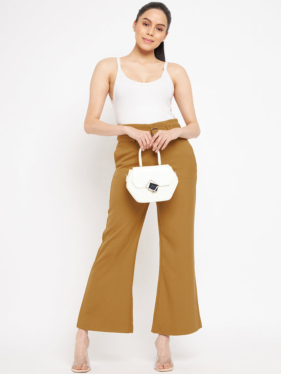 Carlene Belted Palazzo Pants  Green Trousers  Costarellos