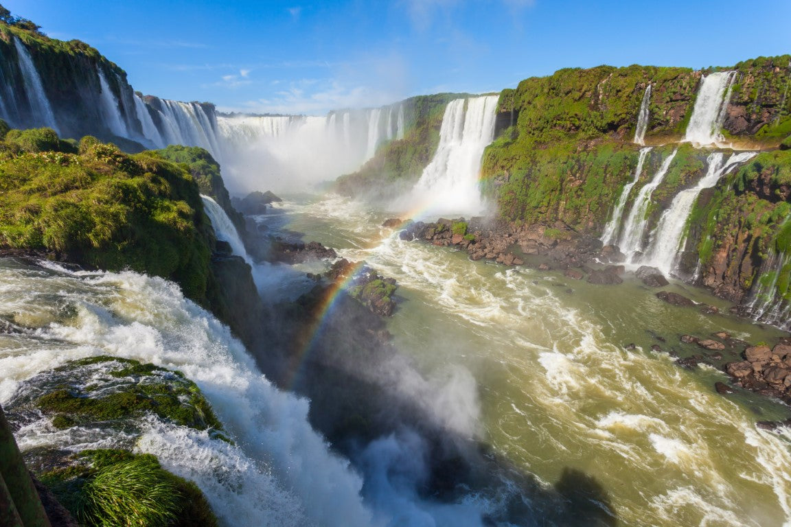Iguazu Falls, The National Border Between Brazil And Argentina