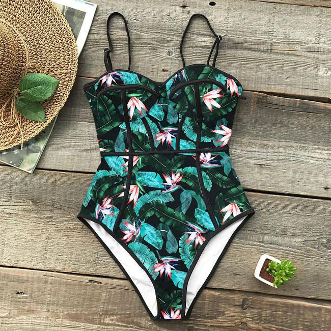 Sexy One-piece Swimsuit Push Up Cut Out Bathing Suit