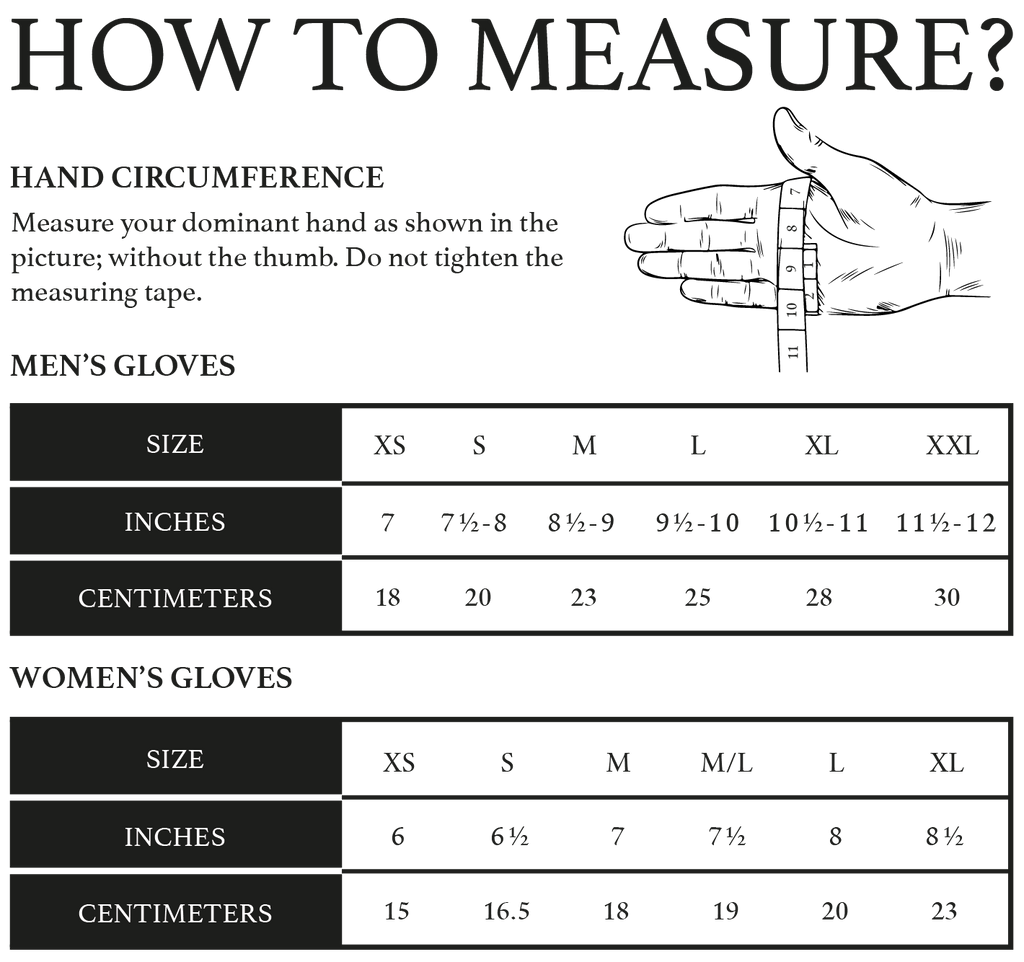 Leather Gloves Size Guide – Leather Gloves Online