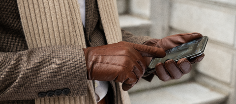 Leather Gloves with Touchscreen