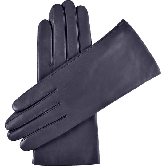 Women’s Fingerless Leather Driving Gloves, Amethyst / S