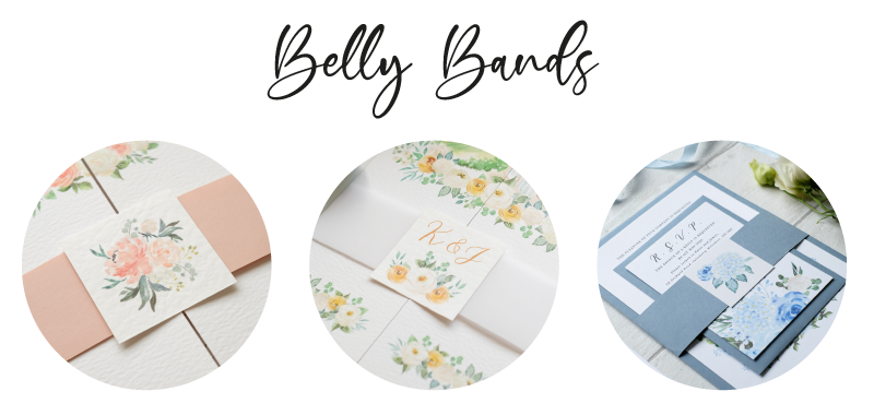 Belly bands for wedding stationery