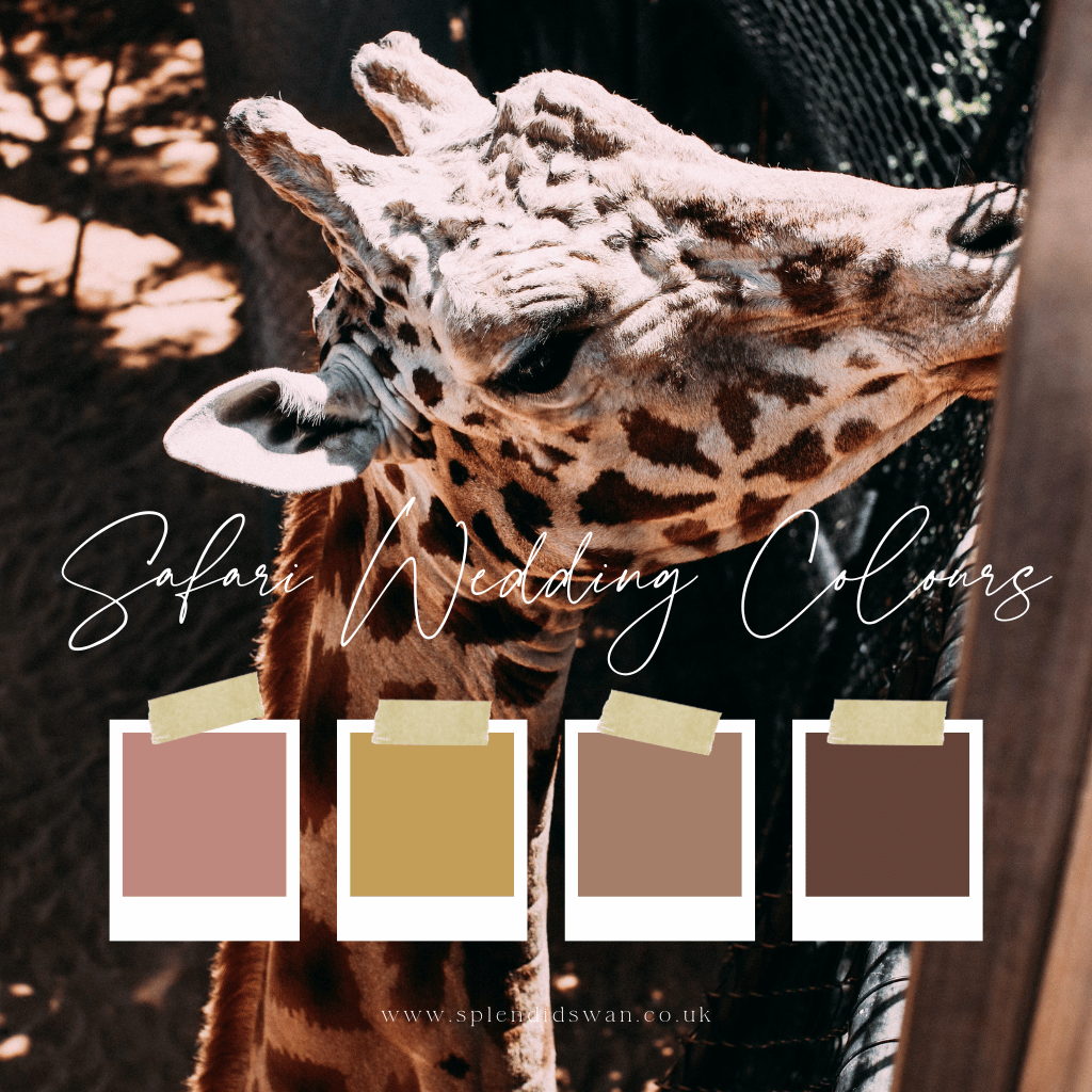 Safari wedding colours - browns, caramel, dusty pink