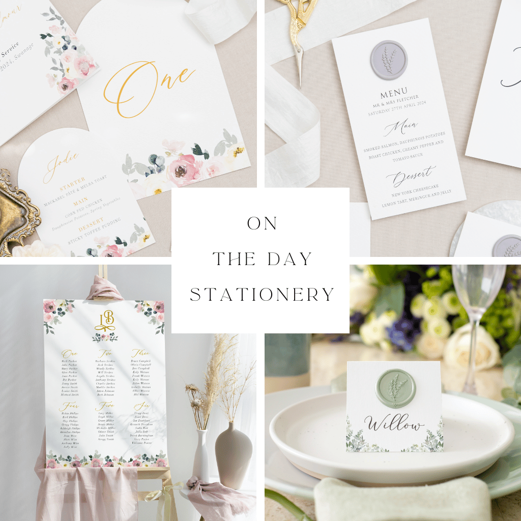 Wedding table plan, place cards and table numbers