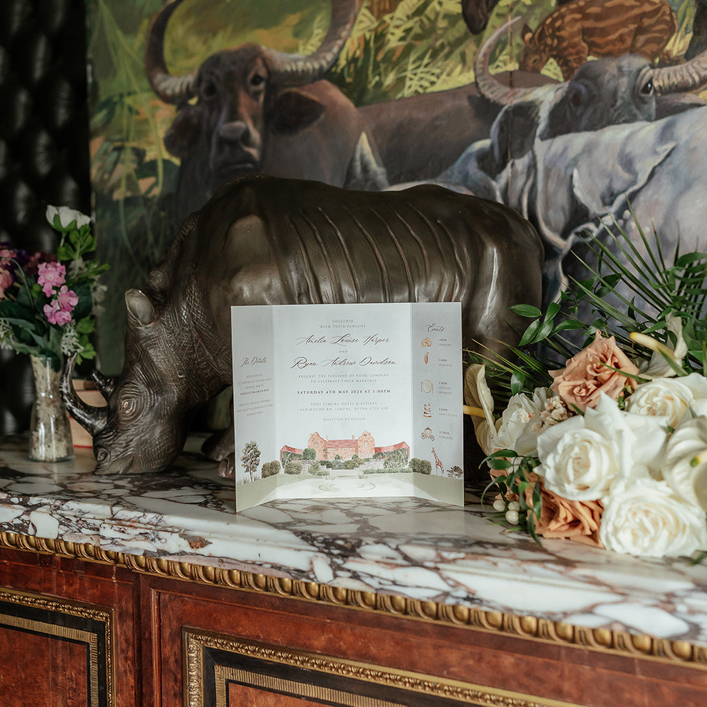 Safari themed wedding invitation