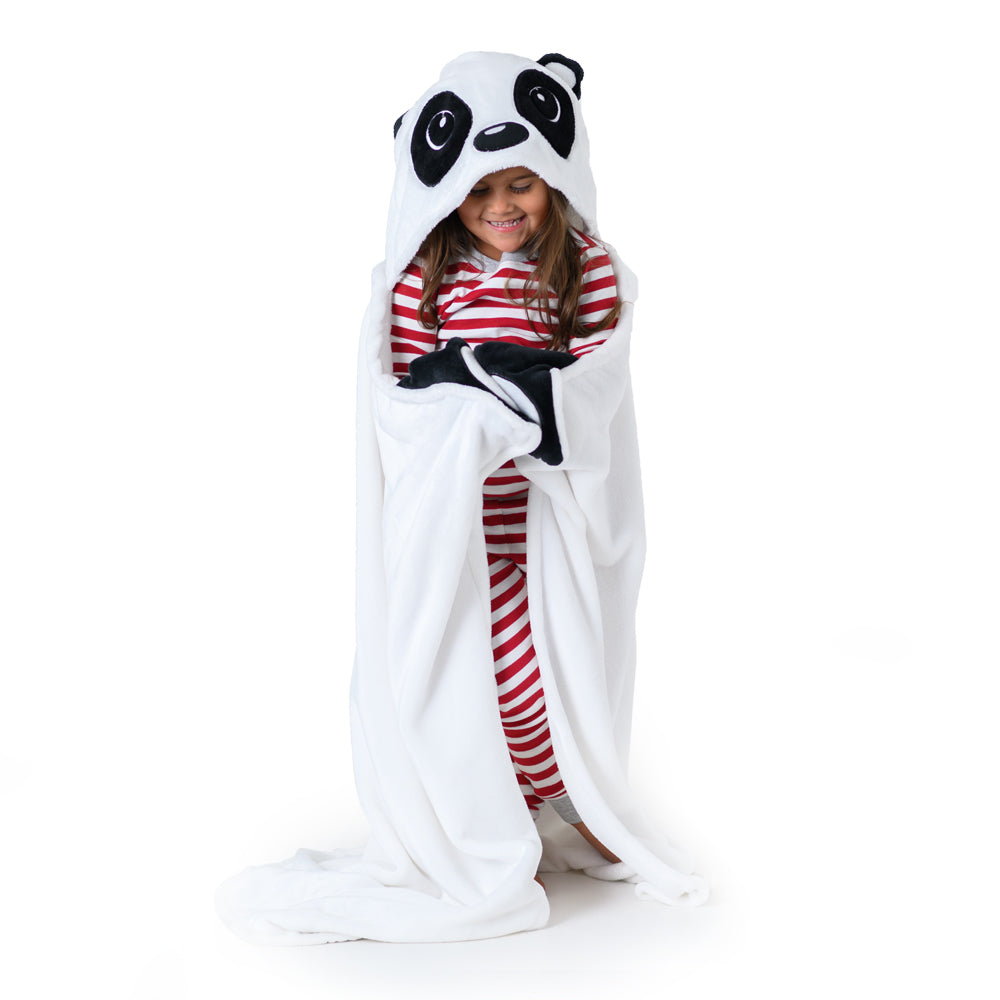 Panda Kids Hooded Blanket Canoogles