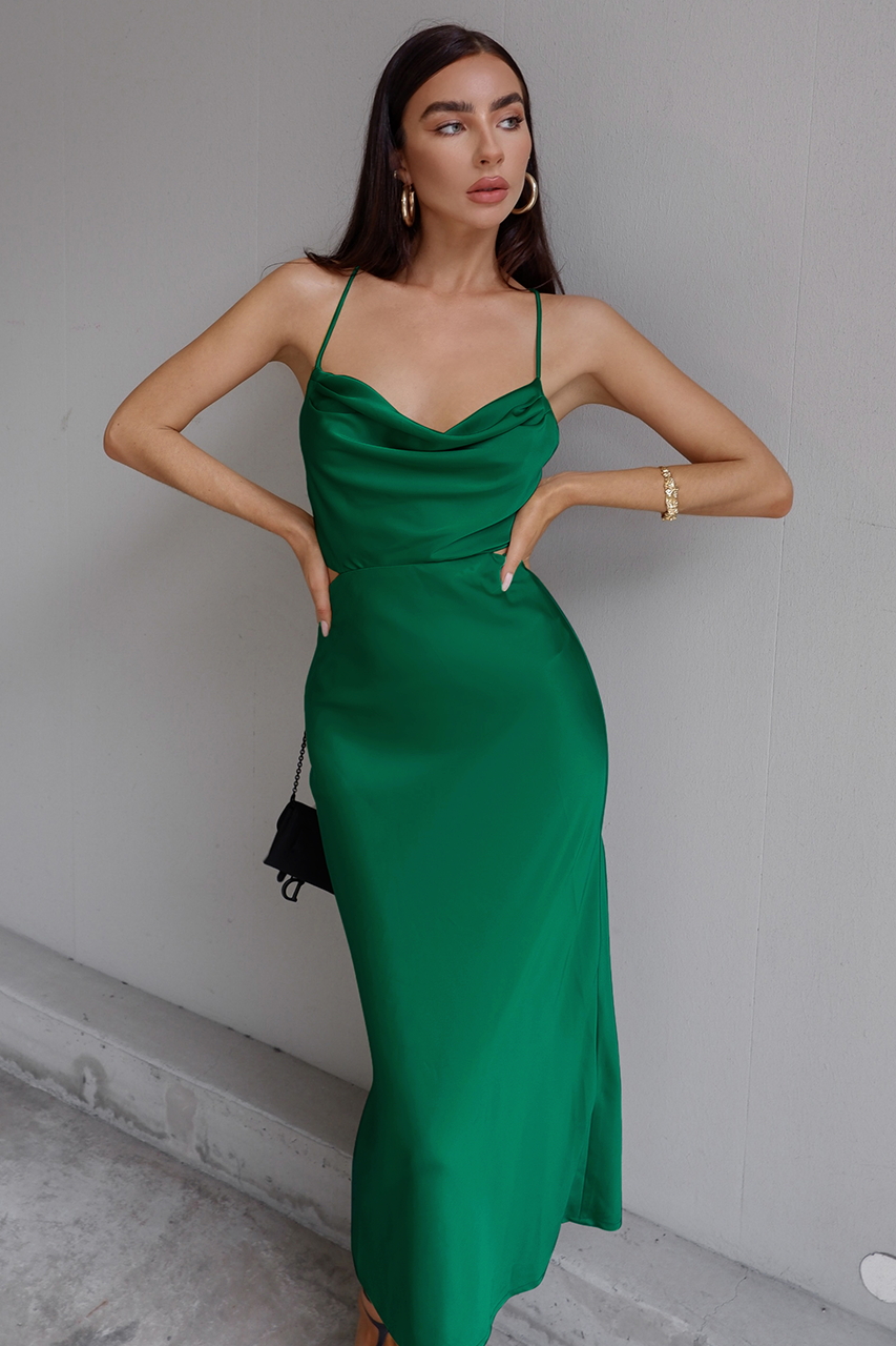 Leila Slip Dress - Emerald