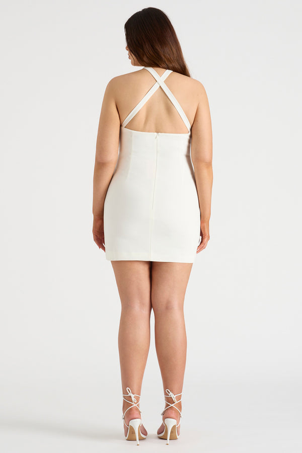 THE TWIST MINI DRESS - WHITE – us.runawaythelabel.com