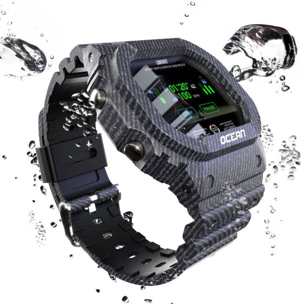 Super cool denim lava camo IP68 health tracking smart watch
