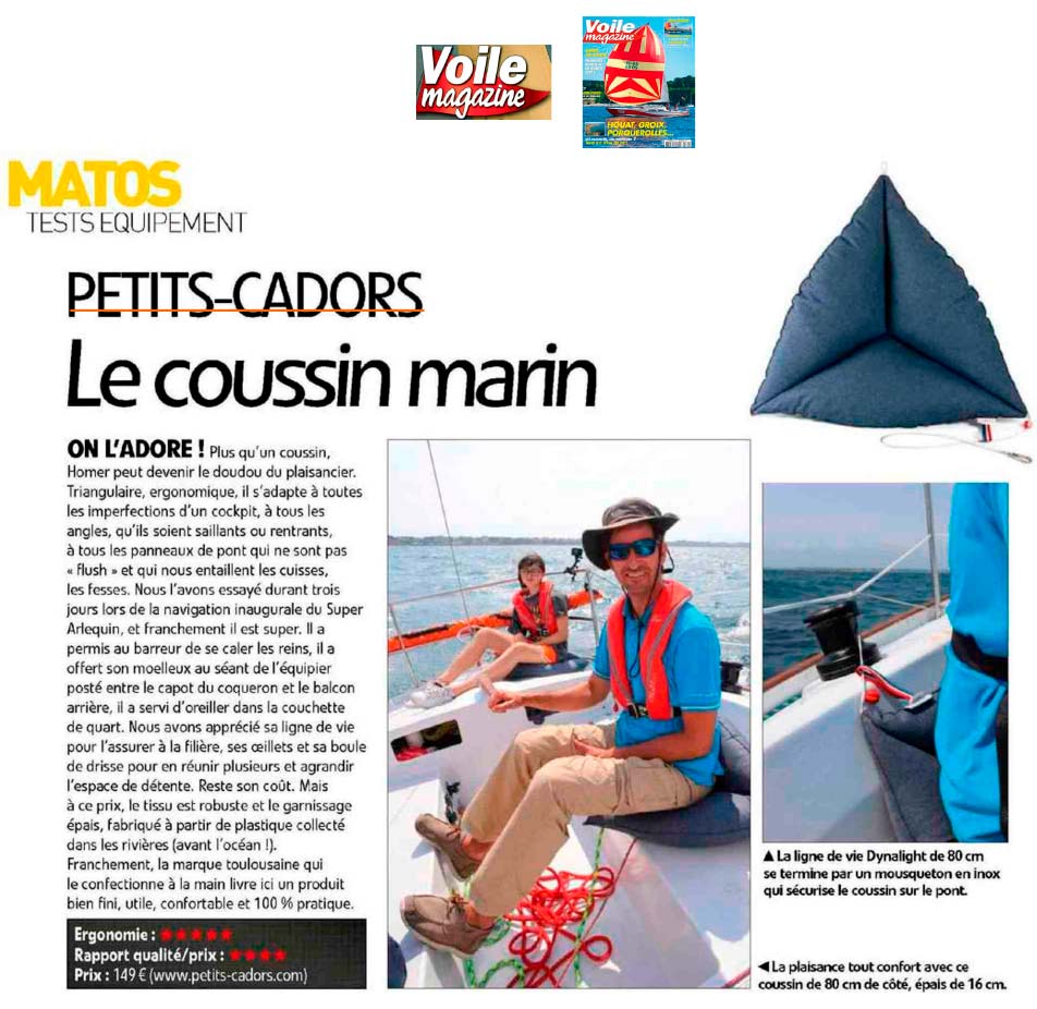 here is the magazine testing the HOMER boat cushion