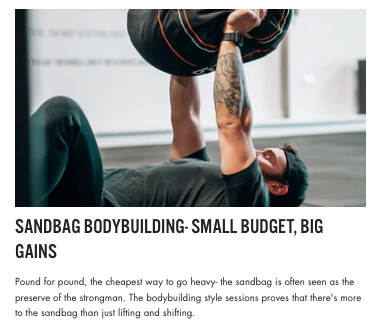 Sandbag bodybag - small budget, big gains