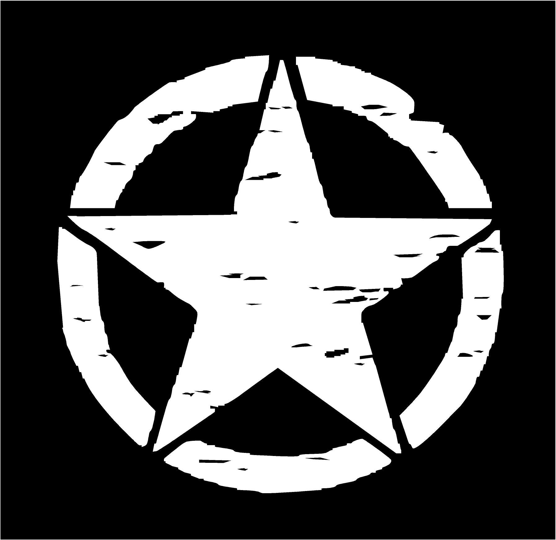 Distressed Star Hood Decal Custom Vinyl Jeep Car Truck Sticker Customvinyldecals4u