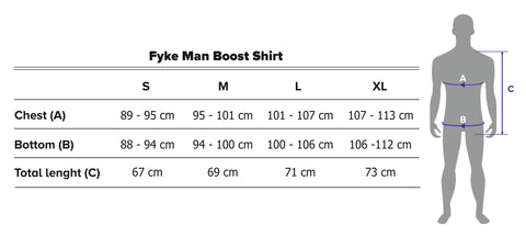 Boost One T-Shirt Size Guide