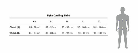 Guia de tamanhos da camisola Boost Cycling SS para homem