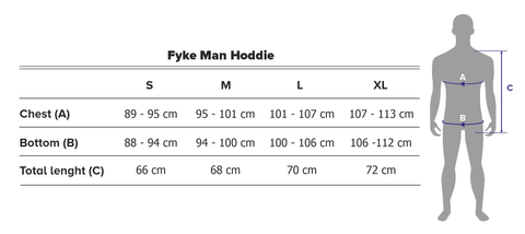 Lifestyle Man Hoodie Size Guide