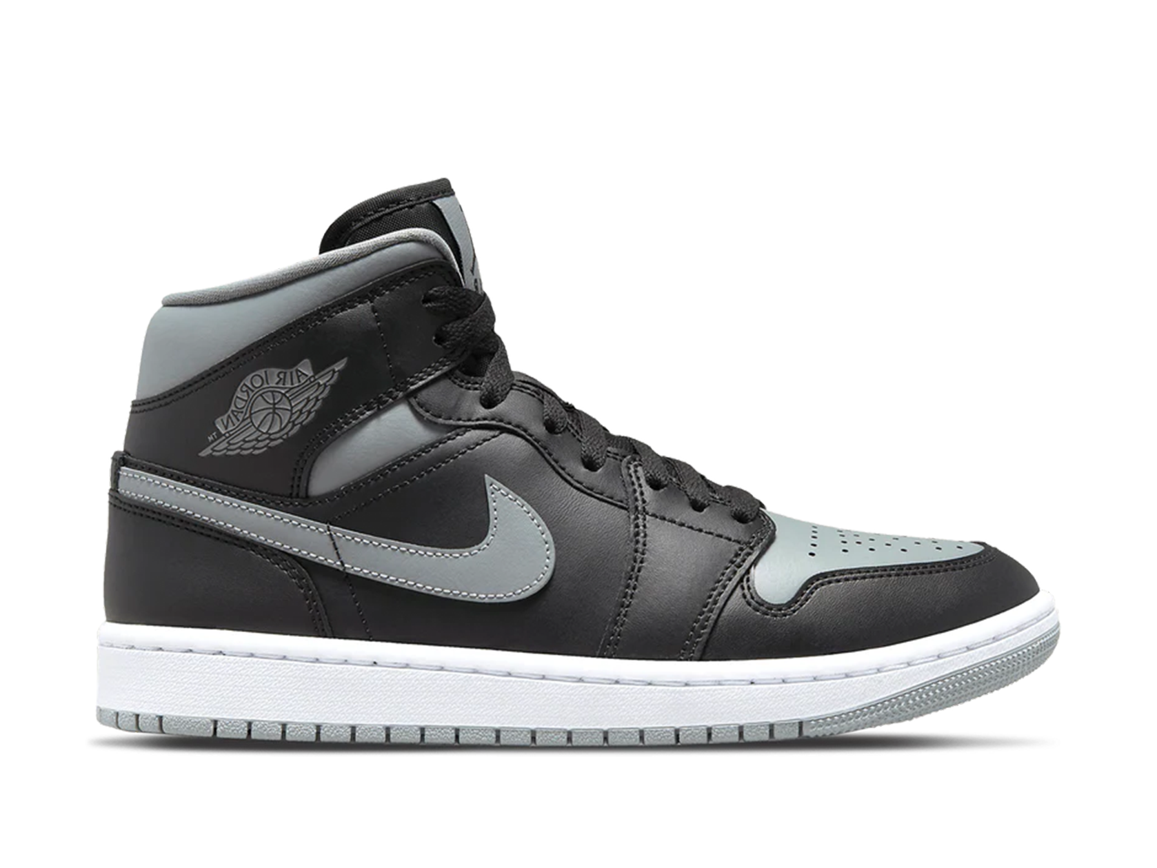 black grey and white jordan 1 mid