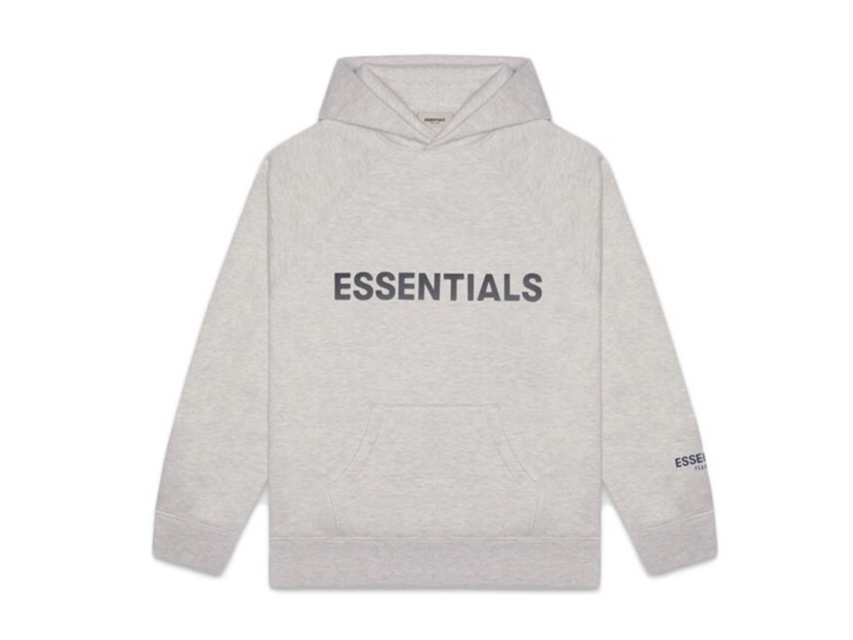 FEAR OF GOD ESSENTIALS PULLOVER HOODIE OATMEAL GREY – Double Boxed