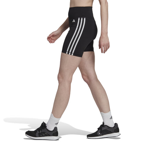 adidas RUNNING 3-STRIPES High-Waisted Tights | Black-White | Women's