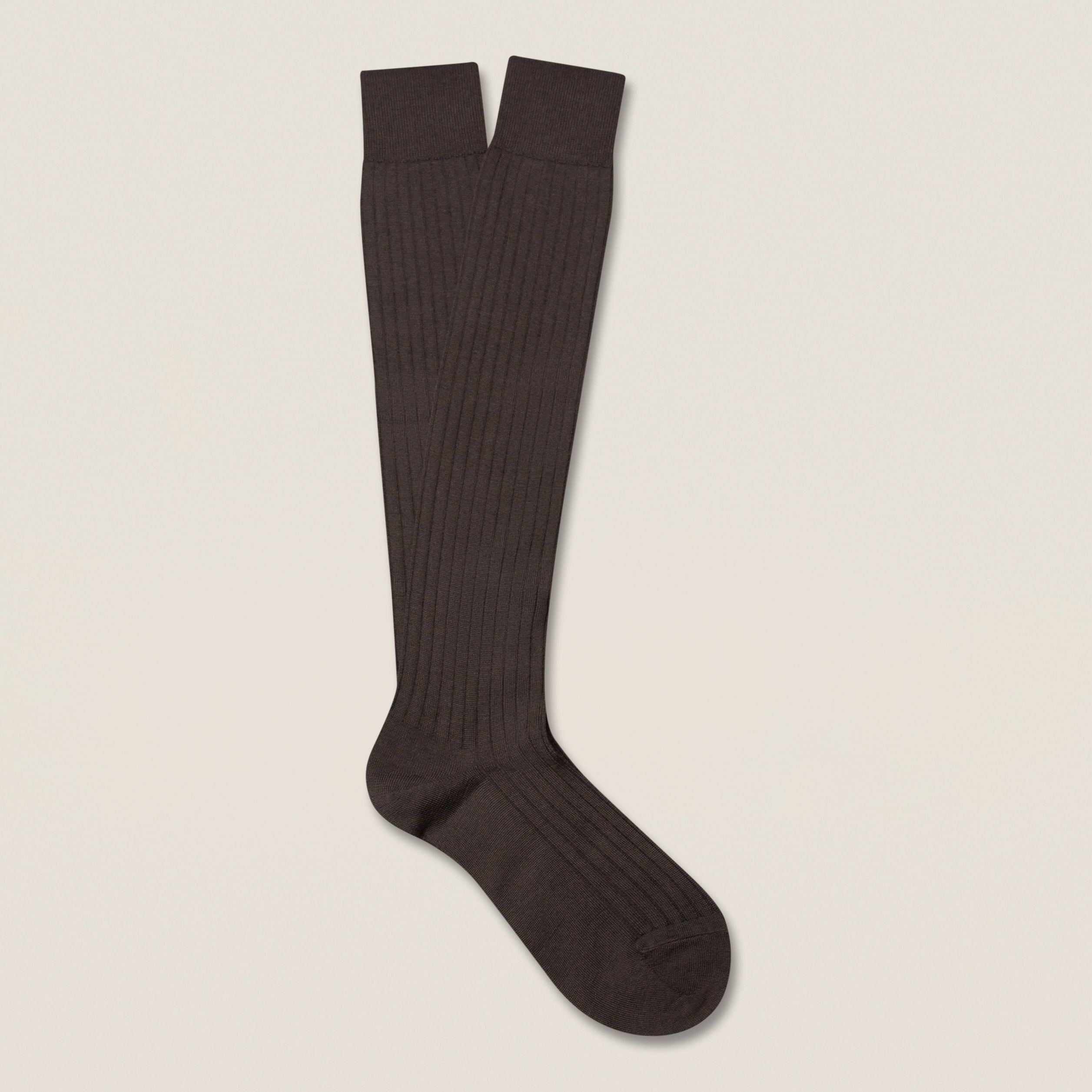 Gustav - Knee-High Merino Socks - Brown