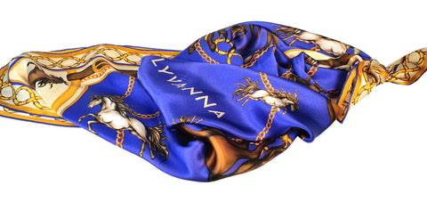 Blue silk scarf 