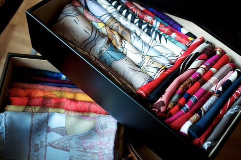 Scarves in the storage box