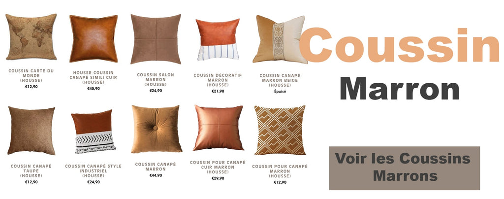 collection de coussins marrons