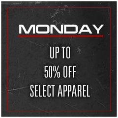 Monday Up to 50% off select apparel