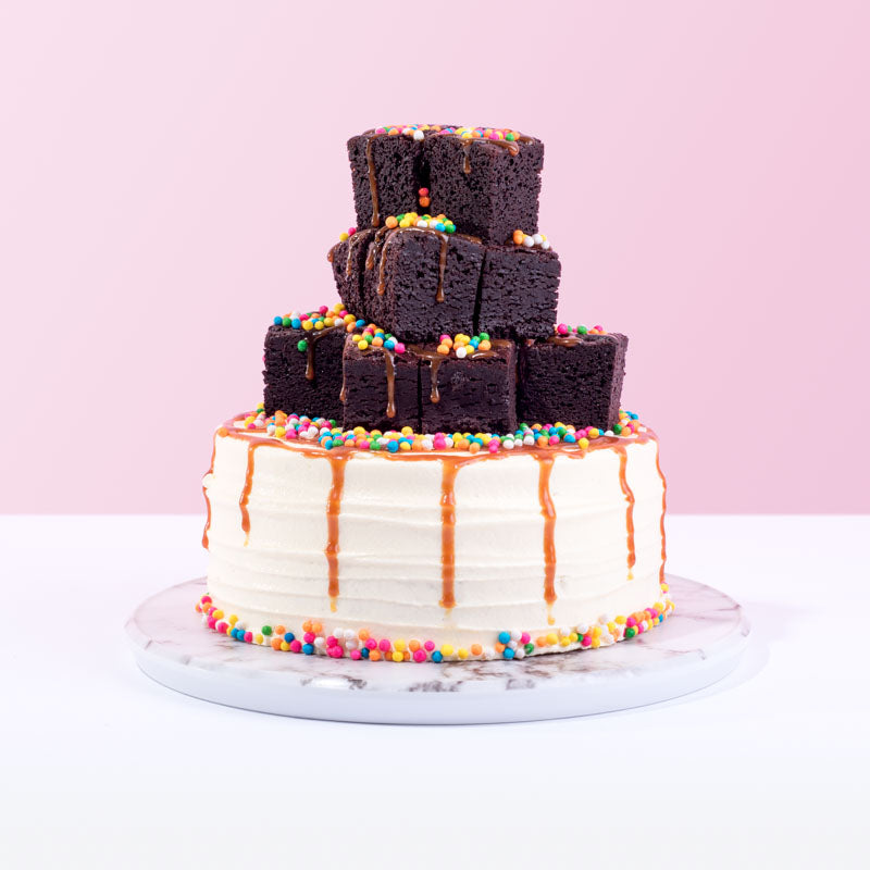 Mini Brownies Tower Cake - CakeRush