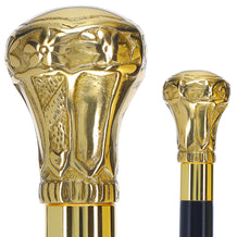 Brass walking stick 19th century, ball-shaped knob of ch…