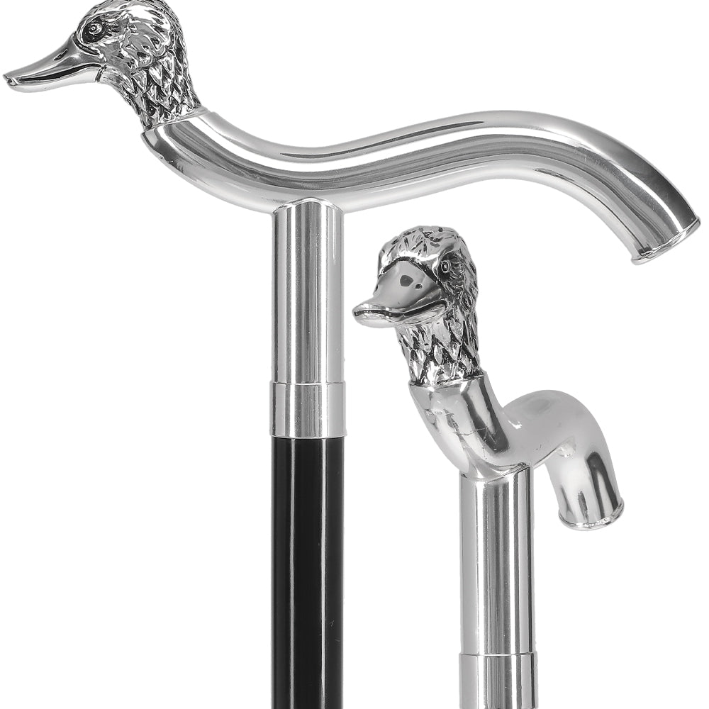 Custom Pewter Poirot Cane Swan Handle or Walking Stick