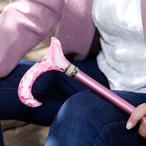 Pink Pearlz Designer Adjustable Cane