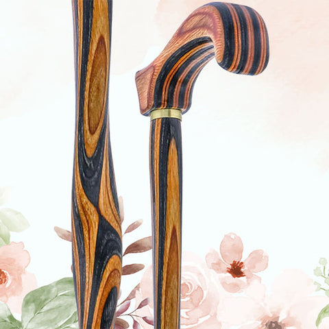 Denim and Oak Colortone Classic Derby Handle Walking Cane with laminate Birchwood Shaft