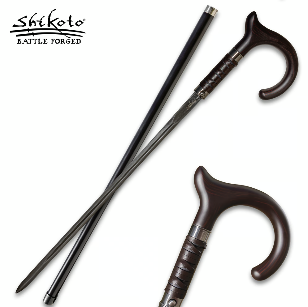 French Aphrodite Sword-Cane: Intricate Design & Stamina Wood