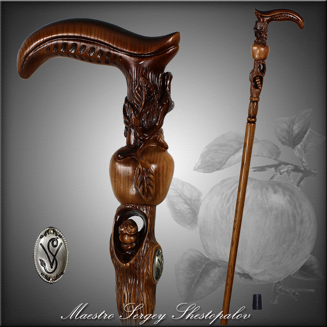 antique carved walking cane