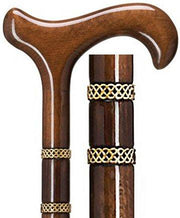 Harvey Wooden Cane with Emossed Fritz Handle - Diamond Athletic