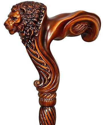 Carved Lion Head Walking Cane Unusual Crazy Walking Sticks Fancy