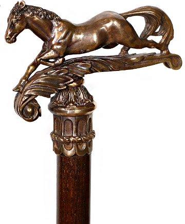 Victorian Horse Artisan Intricate Handcarved Cane