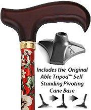 Crimson Beauty Standard Adjustable Cane w/ Able Tri Pod Base