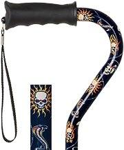 Skull and Snakes Offset Walking Cane with Comfort Grip