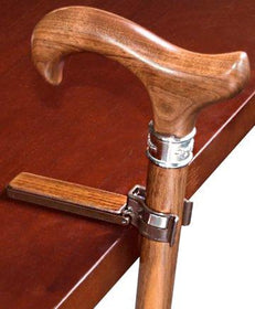 Auto Flip-Up Olive Wood Cane Holder: Easy Store-Away Design