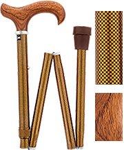 Genuine Oak Wood Derby 3 piece Walking Cane and Brass Embossed