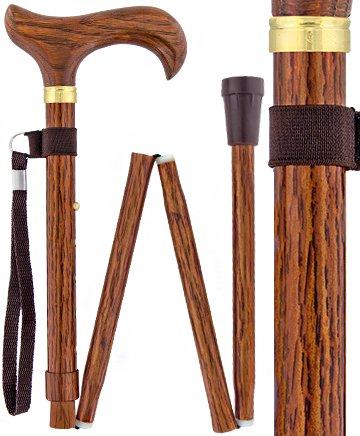 Realistic Wood Designer Folding Adjustable Walking Cane